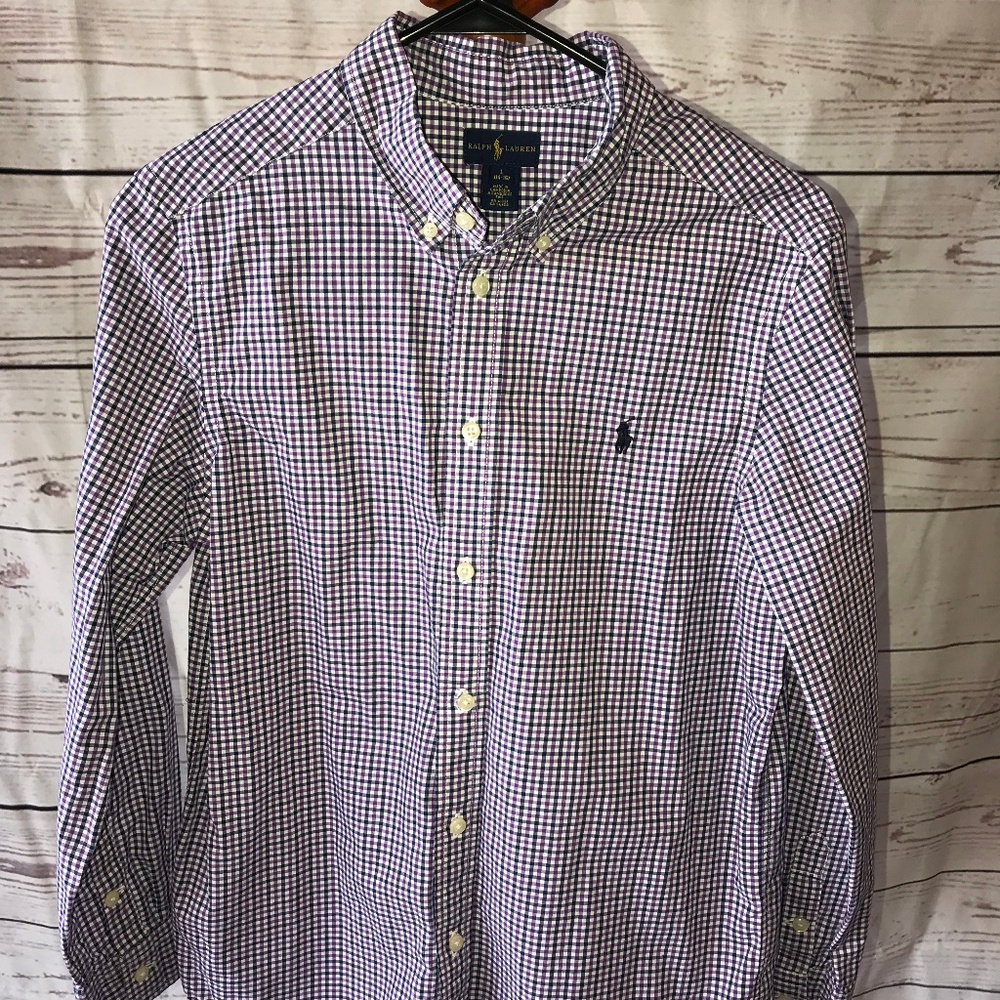 Ralph Lauren Boys L 14-16 plaid button down shirt